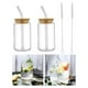 thumbnail image 3 of Vasos para beber con tapas de bambú y de vidrio, juego de 4 piezas, vasos de vidrio de , vasos de cerveza, vasos 350ml Sunnimix Beber taza de café, 3 of 8