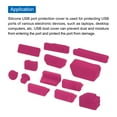 thumbnail image 4 of Unique Bargains 65 Pcs Capuchon de Conduit de Port d'Ordinateur Portable 13 Types de Prises Capuchon pour Portable Ordinateur Portable PC Ordinateur, USB/VGA/Prises Audio/SD, Rouge Rose, 4 of 7