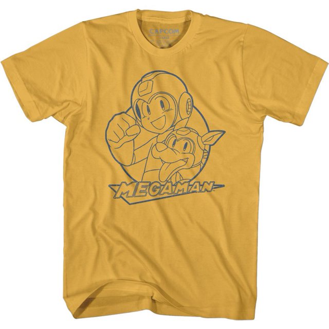 Mega Man Mega and Rush Ginger Adult T-Shirt