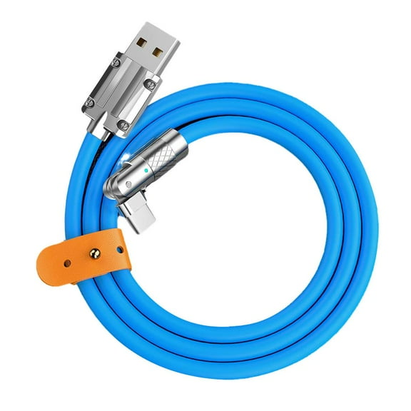 120W 6A Super Fast Charge Liquid Silicone USB Cable Type-C Charger Data 180 Rotatable for Cord