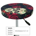 thumbnail image 4 of Balery Roses Skulls Velvet Round Bar Chair Cushion Cover Adjustable, Protects From Scratches And Stains, Soft & Washable Ideal For Wooden And Metal Stools - 12 Inch, 4 of 7