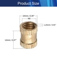 thumbnail image 2 of HUGFEGWE M8x12mm Female Thread Knurled Nuts,100PCS Hx10mm OD Brass Threaded Insert Embedment Nuts Hydraulic Welded Joint Injection Molding Assortment Kit for 3D Printing Injection Molding CJB91-25006, 2 of 6