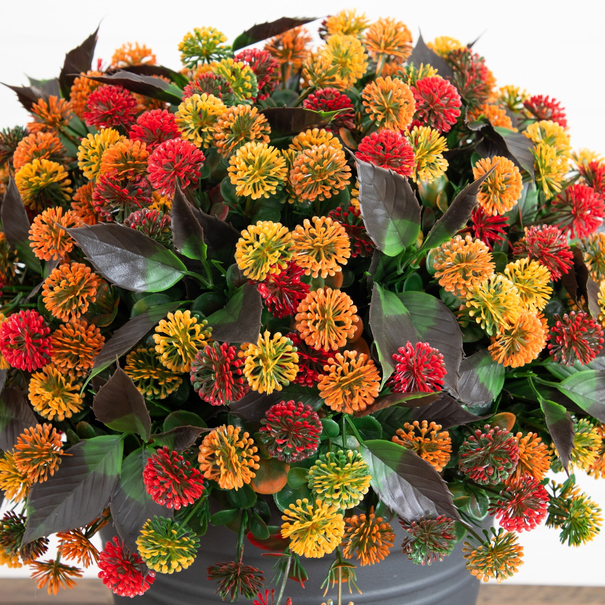 16in. UV Resistant Autumn Artificial Mixed Fall Mum Plant in Pot (Indoor/Outdoor)