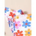 thumbnail image 4 of Wassery Baby Girl 4th of July Jumpsuit Summer Floral Print Ruffle Flying Sleeve Suspenders Rompers, 4 of 8