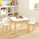 thumbnail image 1 of Juego de mesas y sillas para niños, juego de mesas y sillas para niños con tema de conejo de 3 piezas, juego de mesa móvil de madera para niños, piernas de mesa de madera maciza (blanco), 1 of 5