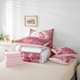 thumbnail image 6 of Manfei Pink Princess Twin Bedding Sets 7pcs for Kids Girls, Chic Floral Flower Bedding Comforter Set, Girly Cottage Sheet Sets, Luxury Bedroom Decor, 6 of 8