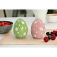 thumbnail image 3 of Ceramic Pink Green Easter Egg Salt Pepper Shakers 2in, 3 of 4