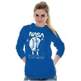 thumbnail image 3 of NASA Worm Logo Moon Space Shuttle Unisex Plus Size Long Sleeve Tee Shirt Brisco Brands 2X, 3 of 5