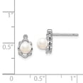 thumbnail image 3 of FB Jewels Sterling Silver Rhodium-plated FW Cultured Pearl & Diam. Earrings, 3 of 3