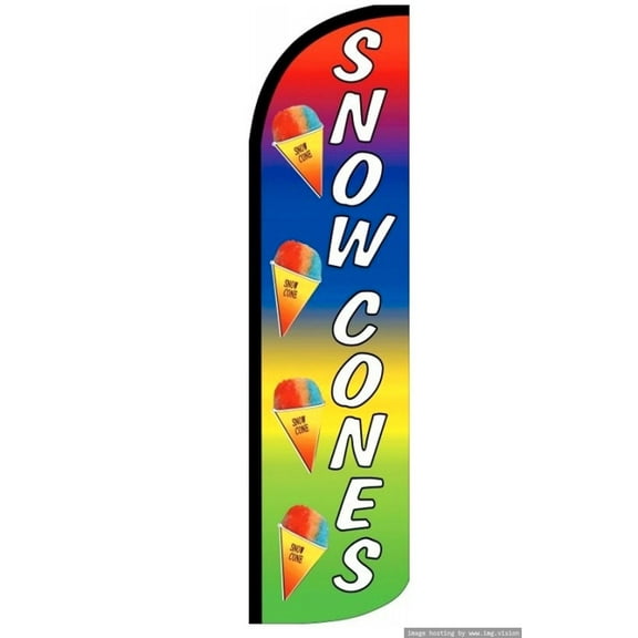 Snow Cones Windless flag Without Pole Advertisement /Business Flags | Feather Flag |