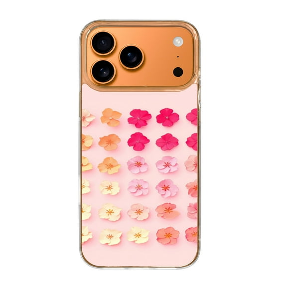 Case For Apple iPhone Air / 17 Pro / 17 Pro Max Series Case, Slim Thin Transparent Flexible Clear TPU Shockproof Phone Case For iPhone 17 Series, Flowers Pink Bloom