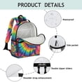 thumbnail image 4 of Colorful Rainbow Tie Dye Spiral Pattern Backpack for School,Cute School Bag,Schoolbag with Adjustable Shoulder Straps & Padded Back,15.25"x11.5"x5.25", 4 of 5