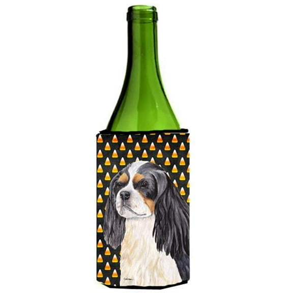 Cavalier Spaniel Tricolor Candy Corn Halloween Wine Bottle Hugger - 24 oz.