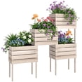 thumbnail image 2 of Outsunny 4PCS Wooden Raised Garden Beds Kits Elevated Planter for Outdoor Plants Flowers Vegetables, Raised Garden Boxes, 2 of 9