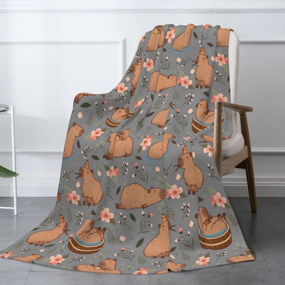 Capybaras Blanket Throw Blanket for Bed Soft Cozy Fluffy Couch Blankets Fleece Blanket Throw Gifts for Women Men Girls Boys 50"x40"