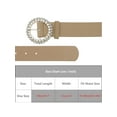 thumbnail image 4 of INSPIRE CHIC Women's Belt Rhinestones Pearl Buckle Fashion Sweet Belts for Dresses Pants 106x3.5cm/41.7x1.4" Khaki, 4 of 6