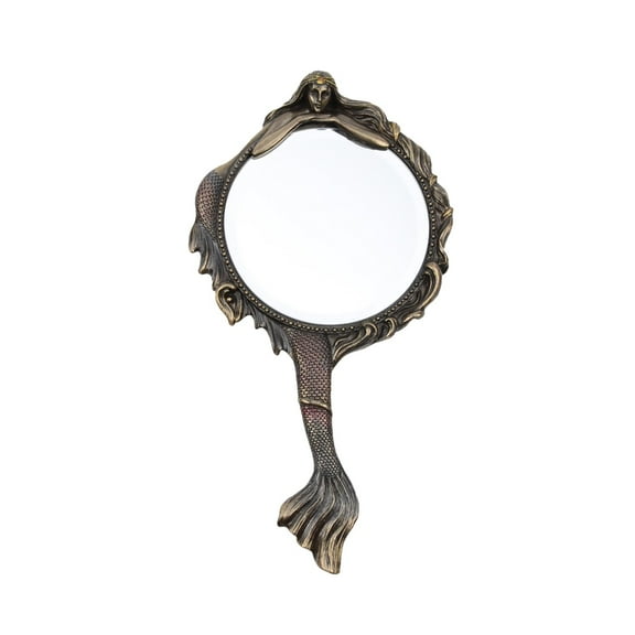 Vintage Antique Style Hand Held Mermaid Vanity Mirror Coastal Home Ocean Decor
