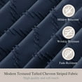 thumbnail image 2 of Siiluminisoy Navy Blue Extra Long Shower Curtains, Heavy-Duty Mold/Mildew-Resistant,Water-Repellent, Machine-Washable,Chevron Textured Design,72 x 78, 2 of 8