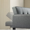 thumbnail image 4 of Modern Futon Sofa Bed,Convertible Folding Sofa Couch LoveSeat Couch Living Room Folding Sleeper with 2 Pillows for Small Apartment, Space,DARK GREY, 4 of 7