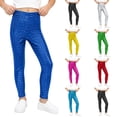 thumbnail image 3 of Lullu Girls Shiny Metallic Leggings High Waisted Dance Stage Performance Pants, Size 3-10, 3 of 4
