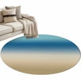 thumbnail image 2 of Gradient Blue Round Living Room Rugs 3.3 ft, Modern Minimalist Blue Brown Ocean Beach Washable Area Rug with Non-Slip Sturdy Edge Binding Round Front Door Mat Floor Carpet for Entryway, 2 of 9