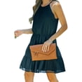 thumbnail image 2 of Sleeveless Women Solid Color Chiffon Dress Halter Party Club Dress, 2 of 4