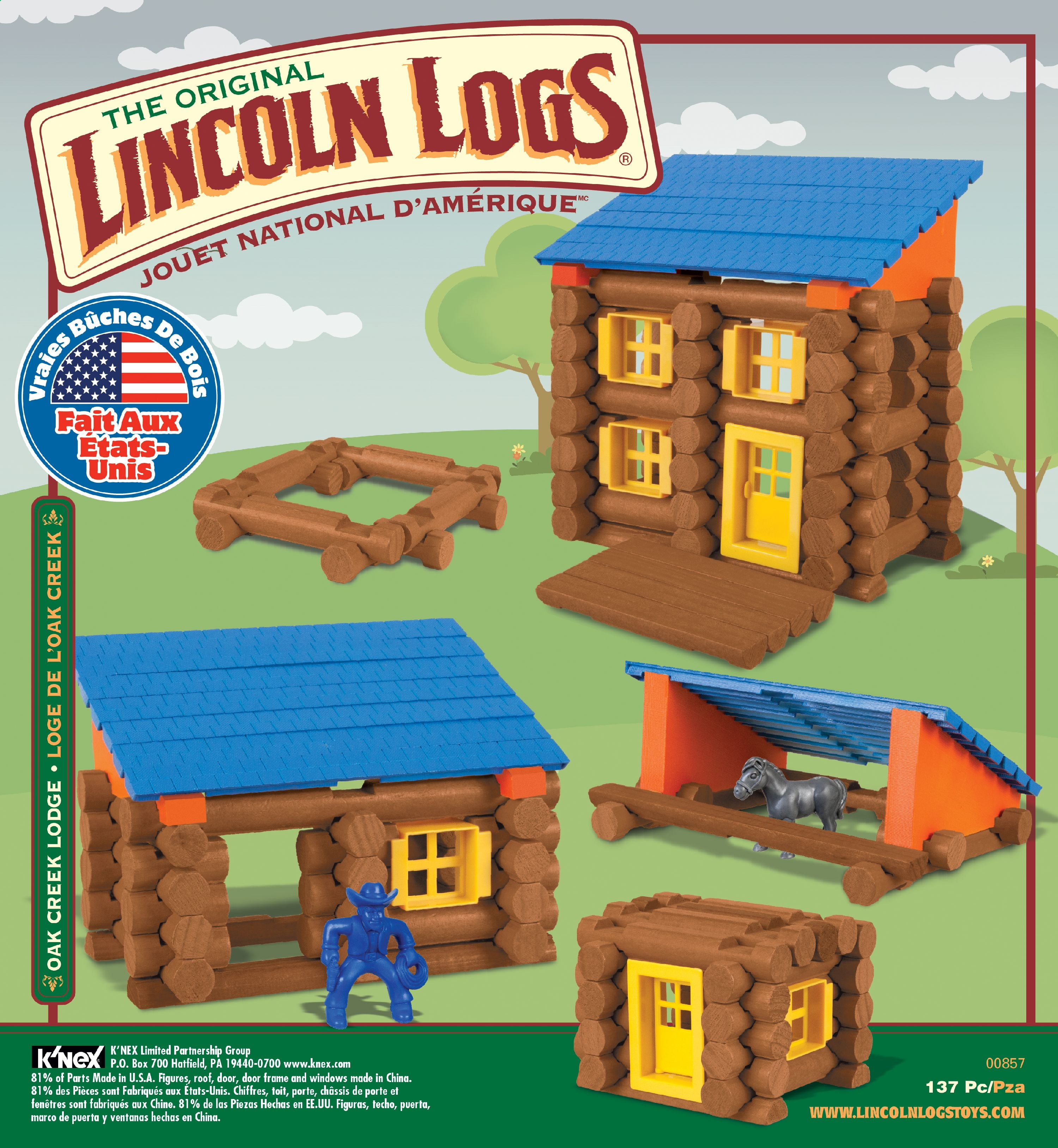 Vintage Lincoln Logs Toy Lot of 100 Pieces Build Building Logs Replacement 