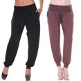 thumbnail image 1 of White Mark Pantalon de Jogging Harem Taille Haute pour Femmes, Lot de 2, 1 of 5
