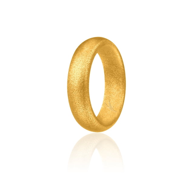 Alianza de boda de silicona - Estilo cúpula - Oro de ROQ para mujer - Anillo de 11 mm
