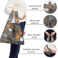 thumbnail image 5 of 5 Pack Foldable Shopping Bag,Autumn Halloween Scene Pattern Reusable Grocery Bags with Pockets,Large Reusable Tote Bags with Handles Waterproof & Lightweight, 5 of 6