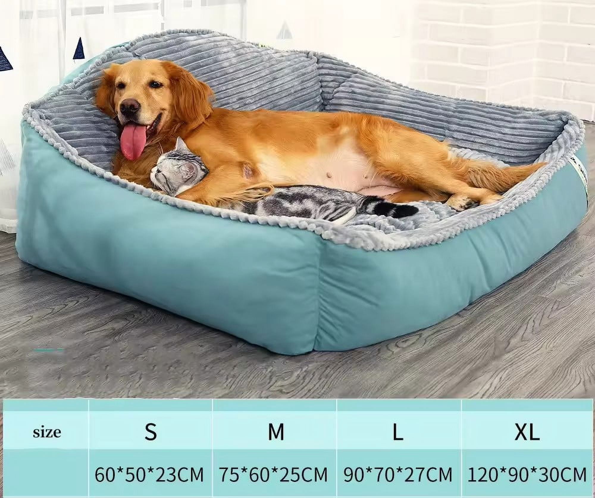 Dog Bed for Large Medium Small Dogs, Rectangle Washable Sleeping Puppy Bed, Orthopedic Pet Sofa Bed,  Anti-Slip Bottom with Multiple Size