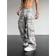 thumbnail image 3 of Pantalones cargo rectos de camuflaje de trekking gris para hombre Pantalones de hombre Ropa de algodón ancha Spandex Ajuste regular Diseñador Nuevo en, 3 of 4