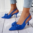 thumbnail image 2 of Correas de Tacón para Tacones Altos de Satén Punteado Pie Slingbacks, Tacones Altos de las Mujeres Abrir la Espalda Color Sólido, 2 of 8