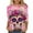 Multicolor4, variant on Womens Tops Plus Size Day Of The Dead Printed 3/4 Sleeve Round Neck T-shirt Loose Top Multicolor1 L