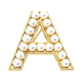 thumbnail image 6 of Welling Elegant Women Faux Pearl Beaded Uppercase Letter Brooch Pin Suit Lapel Badge, 6 of 10