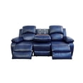 thumbnail image 3 of Ainehome Bonded Leather Recliner Sectional Sofa with Drop Down Table, Blue, 3 of 7