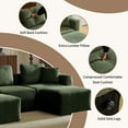 thumbnail image 3 of Ktaxon U-Shaped Sectional Sofa 112" W 3-Seater Corduroy Boneless Couch with Movable Ottoman Chaise for Living Room Green, 3 of 8