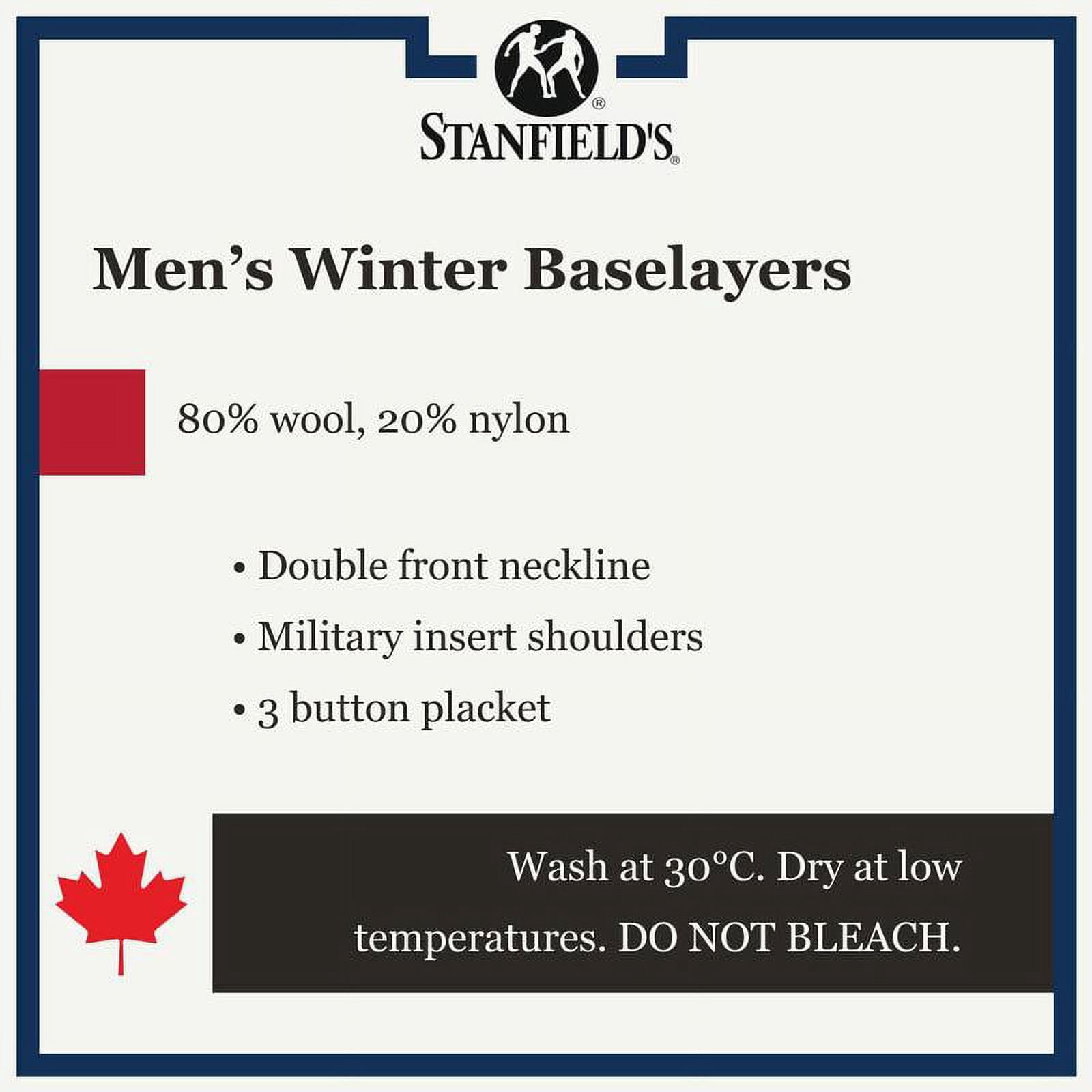 Stanfield's Men's Thermal Heavy Weight Rib Knit Wool Henley