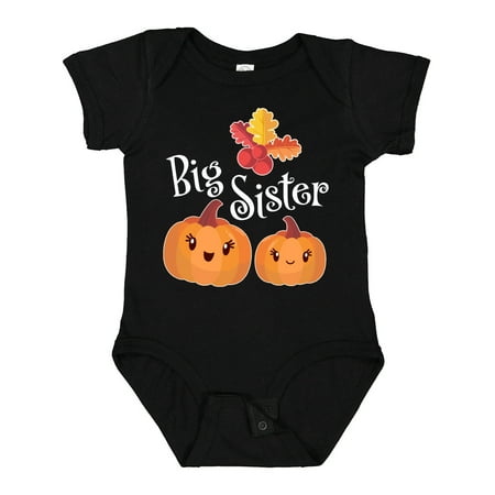 

Inktastic Big Sister Pumpkins with Fall Leaves Gift Baby Girl Bodysuit