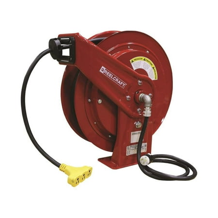 Reelcraft Spring Retractable Power Cord Reel - 100 Ft. Triple Outlet