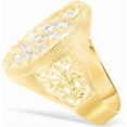 thumbnail image 4 of Floreo 10k Yellow Gold 22mm Oval CZ Filigree Openwork Men's Ring, Sizes 5 - 13, 4 of 6