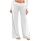 thumbnail image 1 of Amzcrzy Pantalones Palazzo Mujer Anchos Cintura Alta Cómodos Holgados Elegantes Casuales Verano Playa Ligeros Sin Costura Delantera Suaves Elásticos Con Bolsillos Tallas S-2XL Blanco, 1 of 7