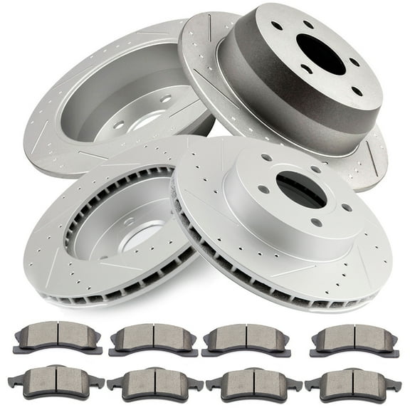 Brakes and Rotors, ECCPP Front Rear Brake Pads Rotors Kits fit for Jeep Grand for Cherokee 1999 2000 2001 2002 2003 2004