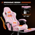 thumbnail image 2 of Home Office Desk Chairs, Ergonomic Computer Chair with Footrest and Comfy Lumbar Support, PU Leather Recliner Gaming Chair with Headrest and Fixed up Armrest, Height Adjustable, 2 of 7