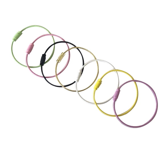 Soimiss 1 Set Wire Ring for Luggage Tag Stainless Steel Random Color Strong Practical Use