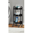 thumbnail image 6 of Mainstays 3 Tier Round Metal Utility Cart, Rich Black, Easy Rolling, 6 of 8