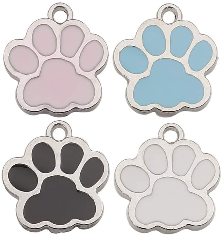 Enamel Kitten Pendants charms Cat with Flower Shape mixed colours pack of 10