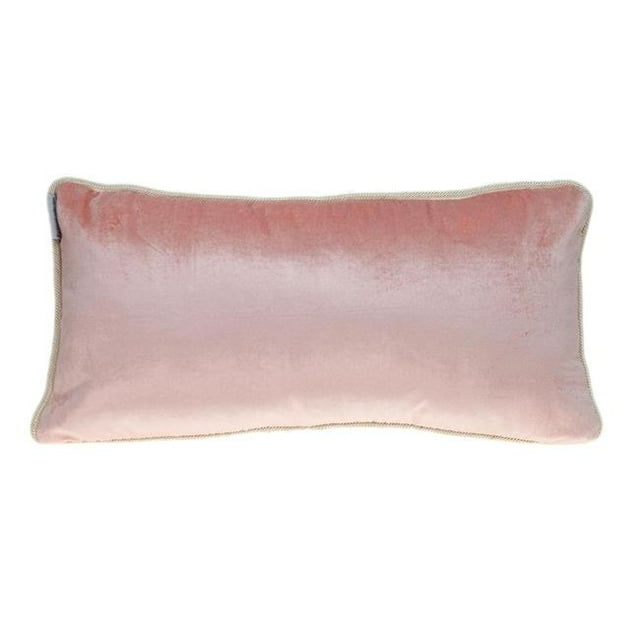 HomeRoots 402766 Réversible Ivoire & Rose Coussin de Velours Lombaire & 44; Multi Couleur