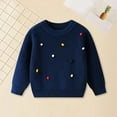 thumbnail image 2 of KPOPLK Kids Boys Long Sleeve Sweater Knit Crewneck Pullover Striped Sweater(5-6 Years,R91-Navy), 2 of 9
