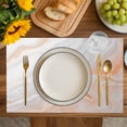 thumbnail image 4 of Orange Gray White Placemats Set of 4, Modern Farmhouse Abstract Marble Placemats for Dining Table, Place Mats for Kitchen Tabletop, Waterproof Wipeable Dining Table Mats Set, 4 of 9
